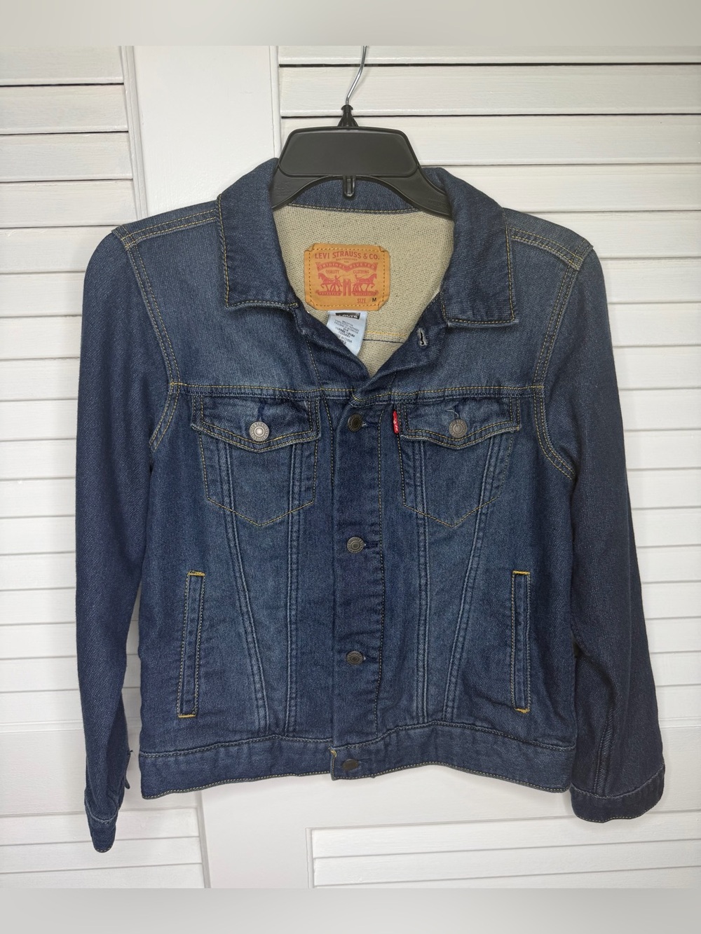 Levi’s Youth Trucker Jacket Size M 10-12 Y2K Stretch Denim